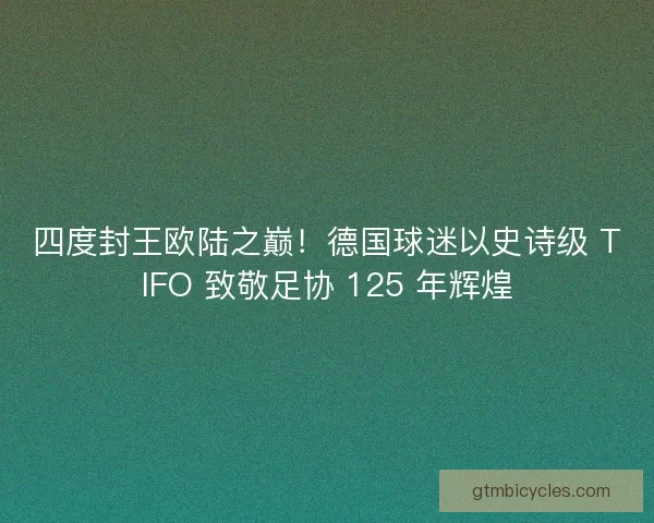 四度封王欧陆之巅！德国球迷以史诗级 TIFO 致敬足协 125 年辉煌