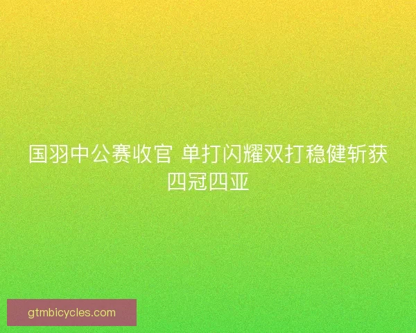 国羽中公赛收官 单打闪耀双打稳健斩获四冠四亚