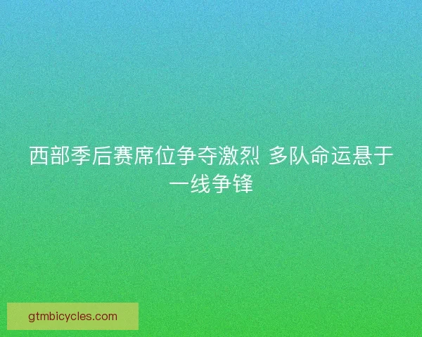 西部季后赛席位争夺激烈 多队命运悬于一线争锋
